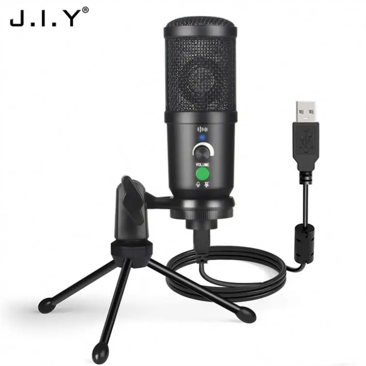 

Recording Wired Professional Podcast Capsule Electret Conference System Gaming A Usb Equipment Studio Condenser Microphone, Black