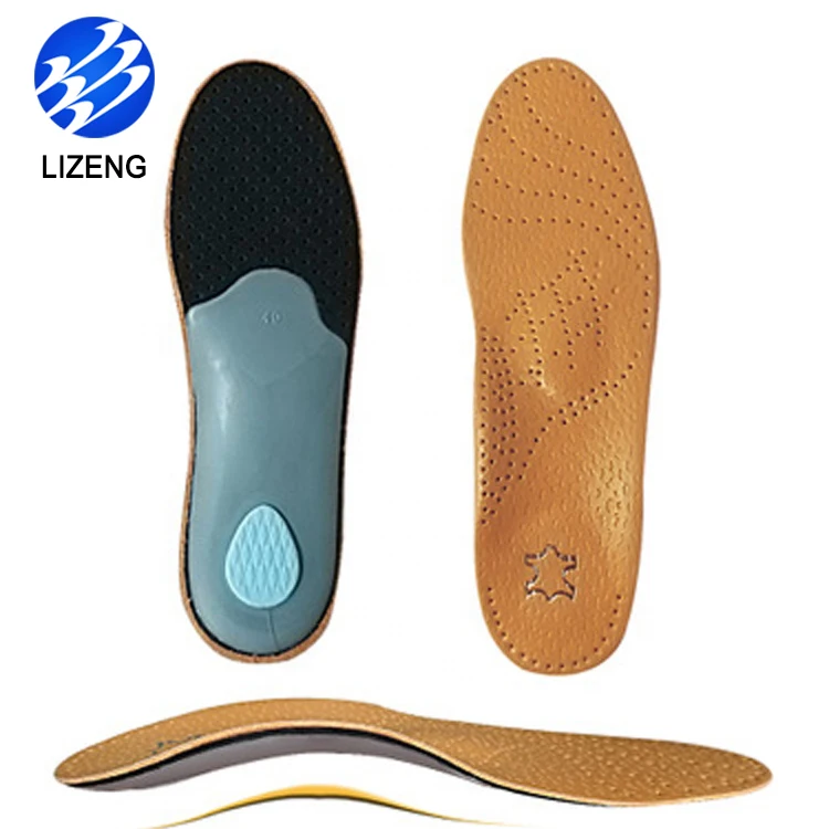 

Flat Feet Orthotic Genuine Leather High Arch Support Insole for Flat Feet, Brown