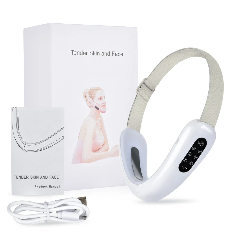 

High Frequency Electric Facial Massage Portable Facial Lifting Device Ultra-Thin Belt Face Slimming, Pink+white