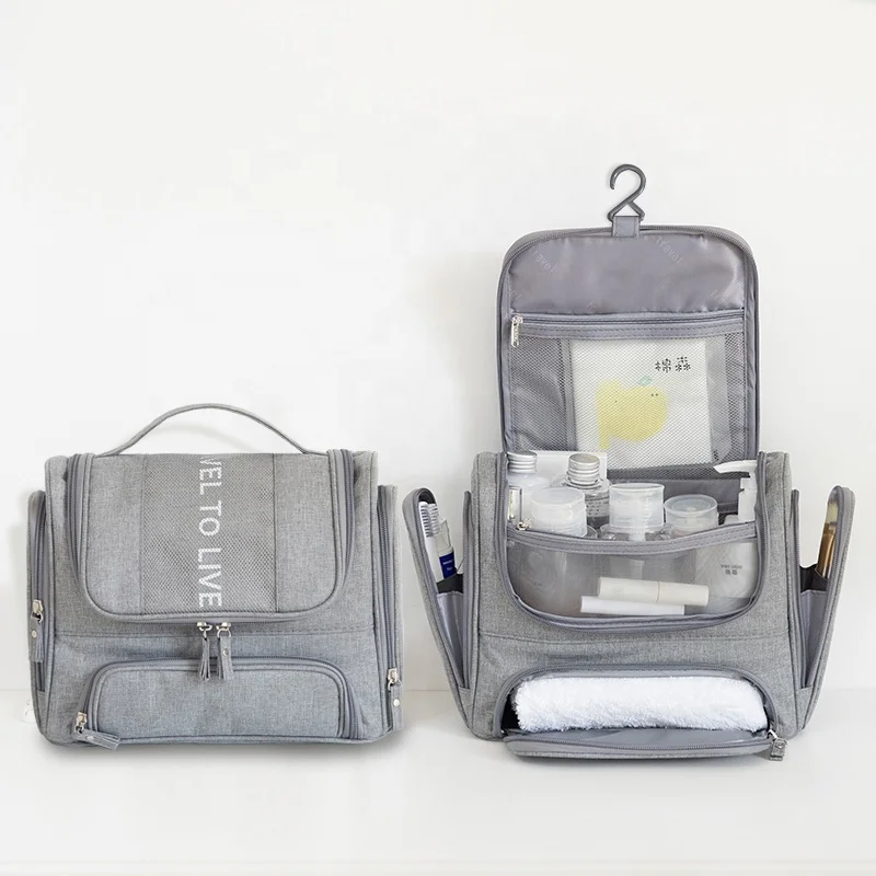 

Travelsky women travel organizer kit for toiletries hanging travel toiletry bag for men, Gray, black, navy, light blue, beige, yellow