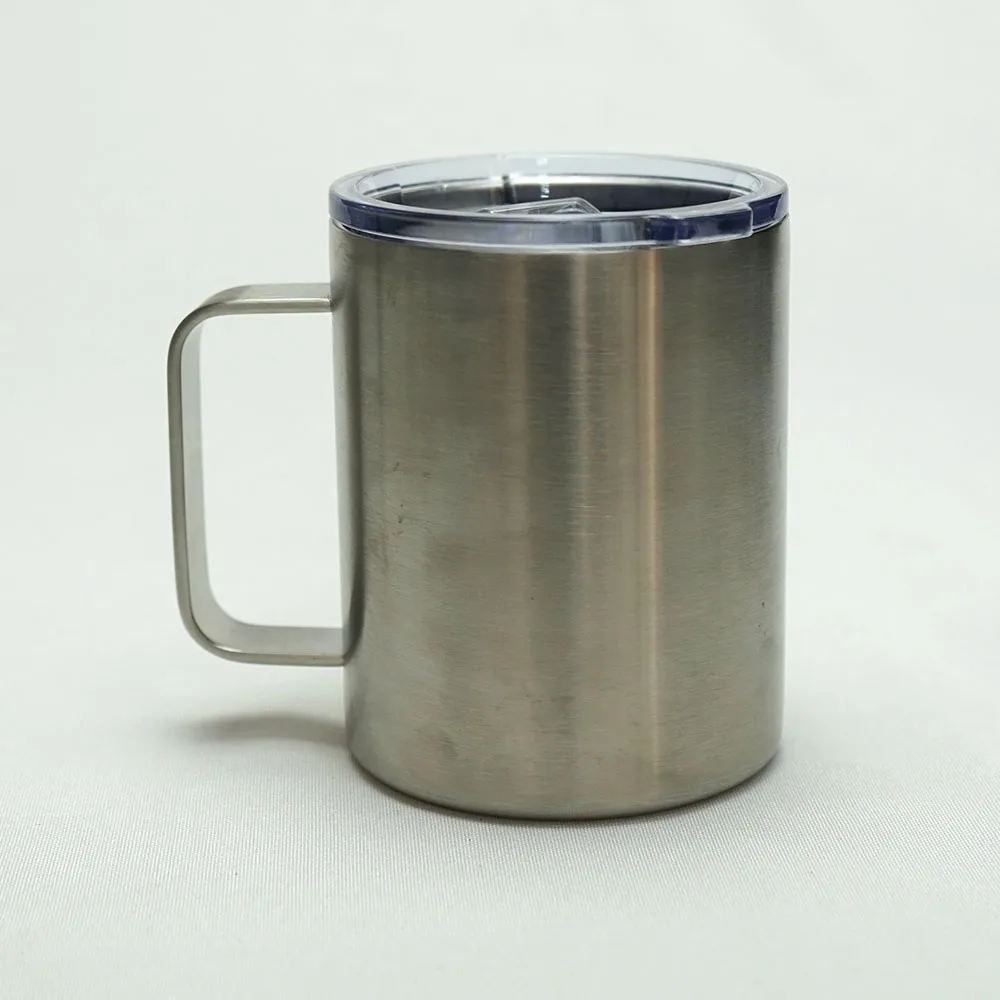 

12oz Stainless Steel Double Wall Vacuum Coffee Mug Insulated Beer Tumbler Beer Mug with plastic lid customized logo