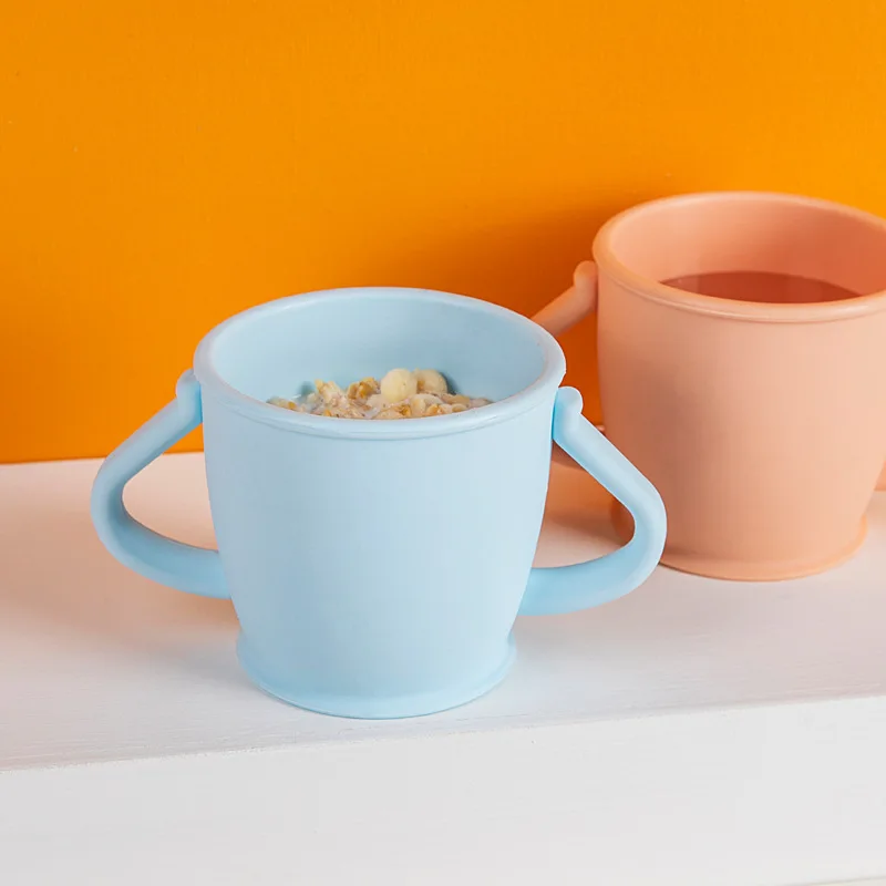 

New Style Silicone Drinking two-handle Cups Baby Water Training Cup for Kids