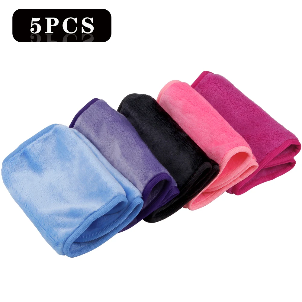 

5Pcs Eraser Face Cleaning Reusable Makeup Remover Towels Microfiber Cloth Pads Facial Towel Skincare Tools