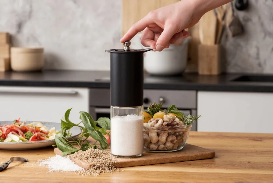 Elektrische Salz- und Pfeffermühlen im Einsatz auf der Arbeitsplatte