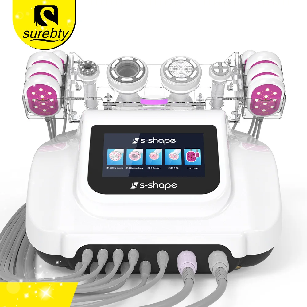 

RF EMS EL V- Shape Face Lipo cavitation machine Cellulite removal Ultrasonic 30K Cavitation S Shape Machine