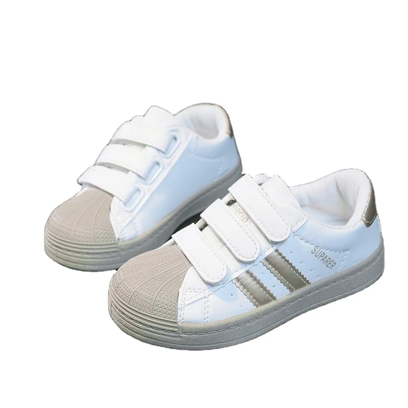 

Children White casual shoes children's sports school shoes kids shoes sneakers, Golden/black
