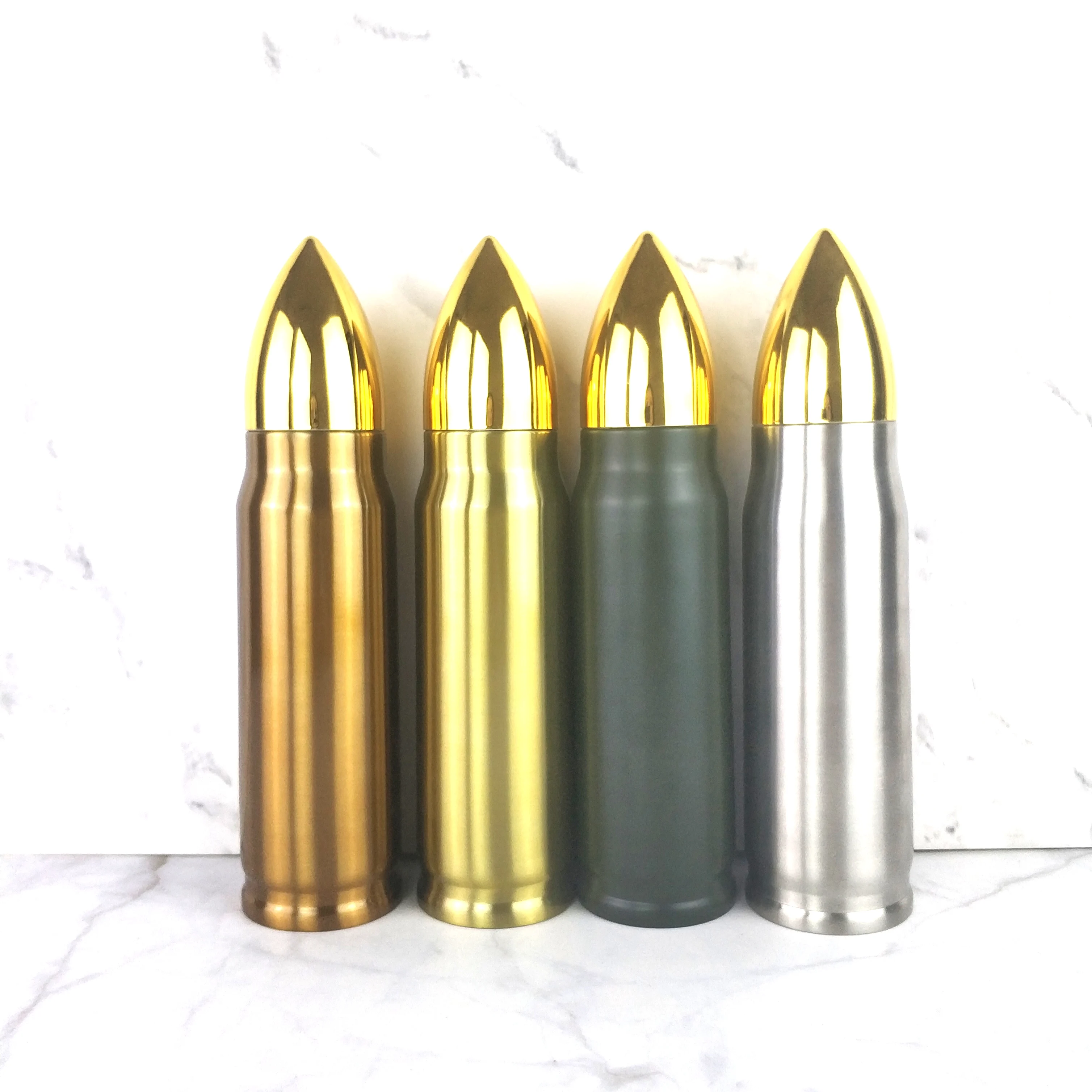 

Wholesale bullet tumbler 500 ml bullet flask stainless with leak proof lid best travel vacuum bottle, Bronze/gold/army green