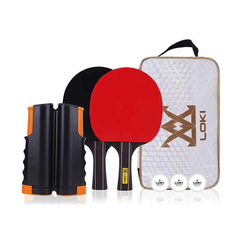 

LOKI Wholesale good price portable table tennis racket set with retractable table tennis net, Customized