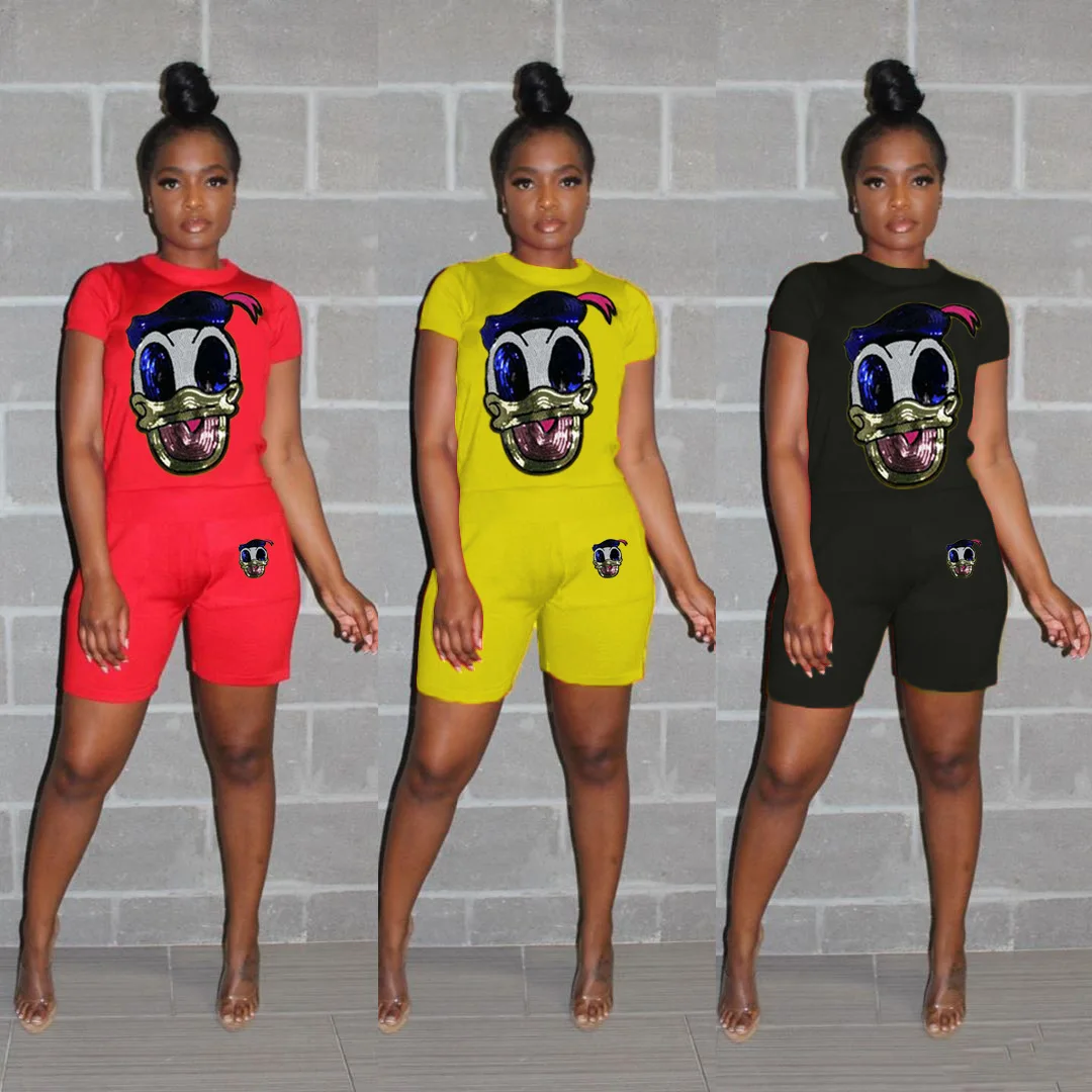 

Hot Sale Casual Cartoon Thick Hooded Sport Suit Fashion Outfits Woman Two Piece Pants Sweat Set, Picture