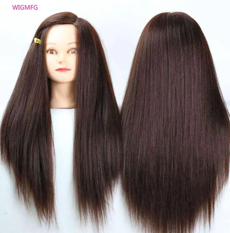 

Female Mannequin Head Hair Styling Manikin Cosmetology Doll Head Synthetic Fiber Hair Hairdressing Training