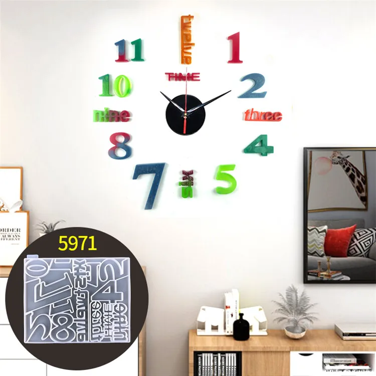 

Y4167 Diy epoxy resins clock silicone molds for home decoration