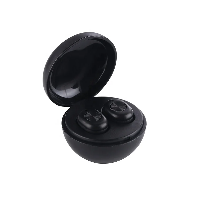 

2021 mini noise canceling true Stereo waterproof wireless tws 5.0 in-Ear earbuds earphone with microphone luxury charger box, Black