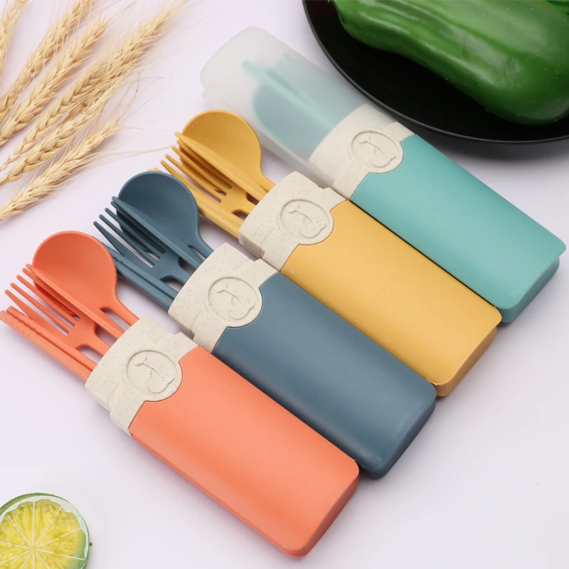 

Eco-friendly Wheat Straw Cutlery Sets plastic cutlery, Blue, green, yellow, beige, orange