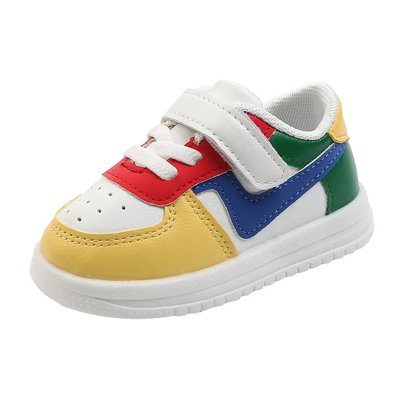 

Shangzhou OEM Sepatu anak Toddler Soft Sole Kids Wear-resisting Casual Autumn White Shoes, Red/blue/orange