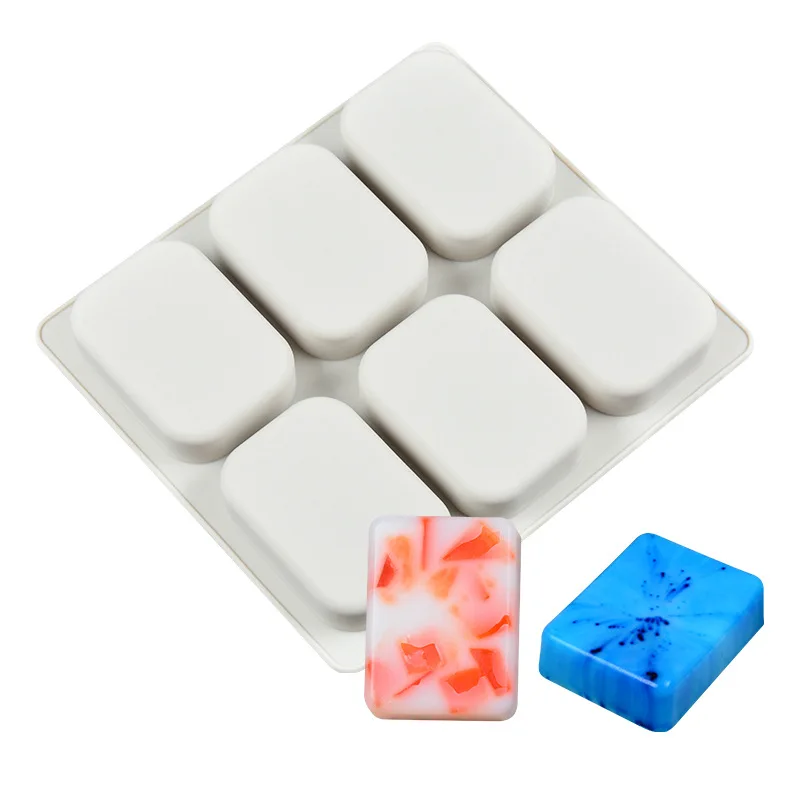 

Hot Selling 6 Cavity Oval Silicone Soap Mold