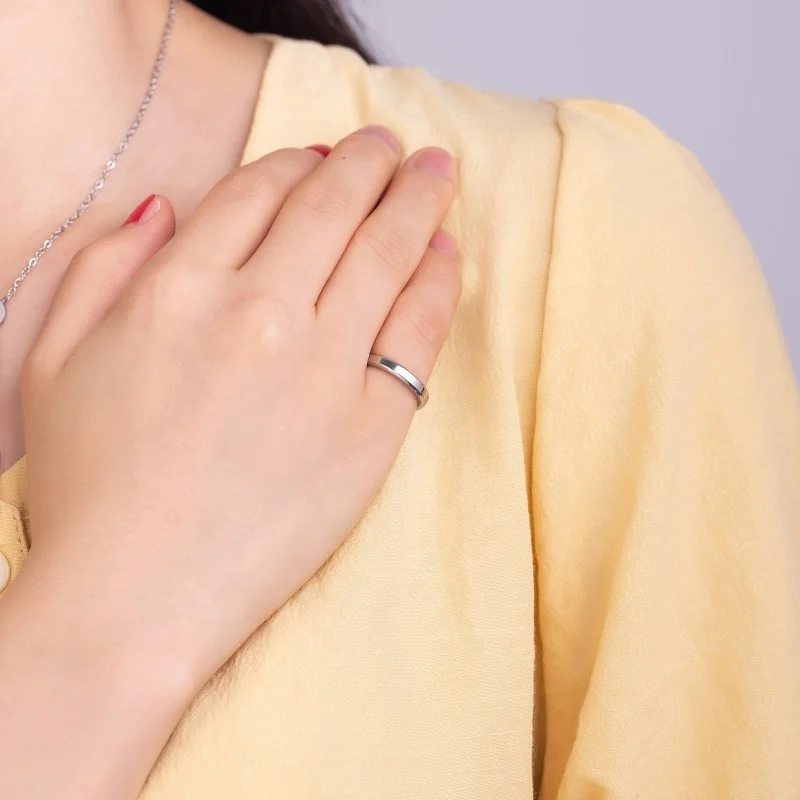 

Loftily Jewelry Stainless Steel Blank Simple Cubic Zirconia Flat Rings for Women Men