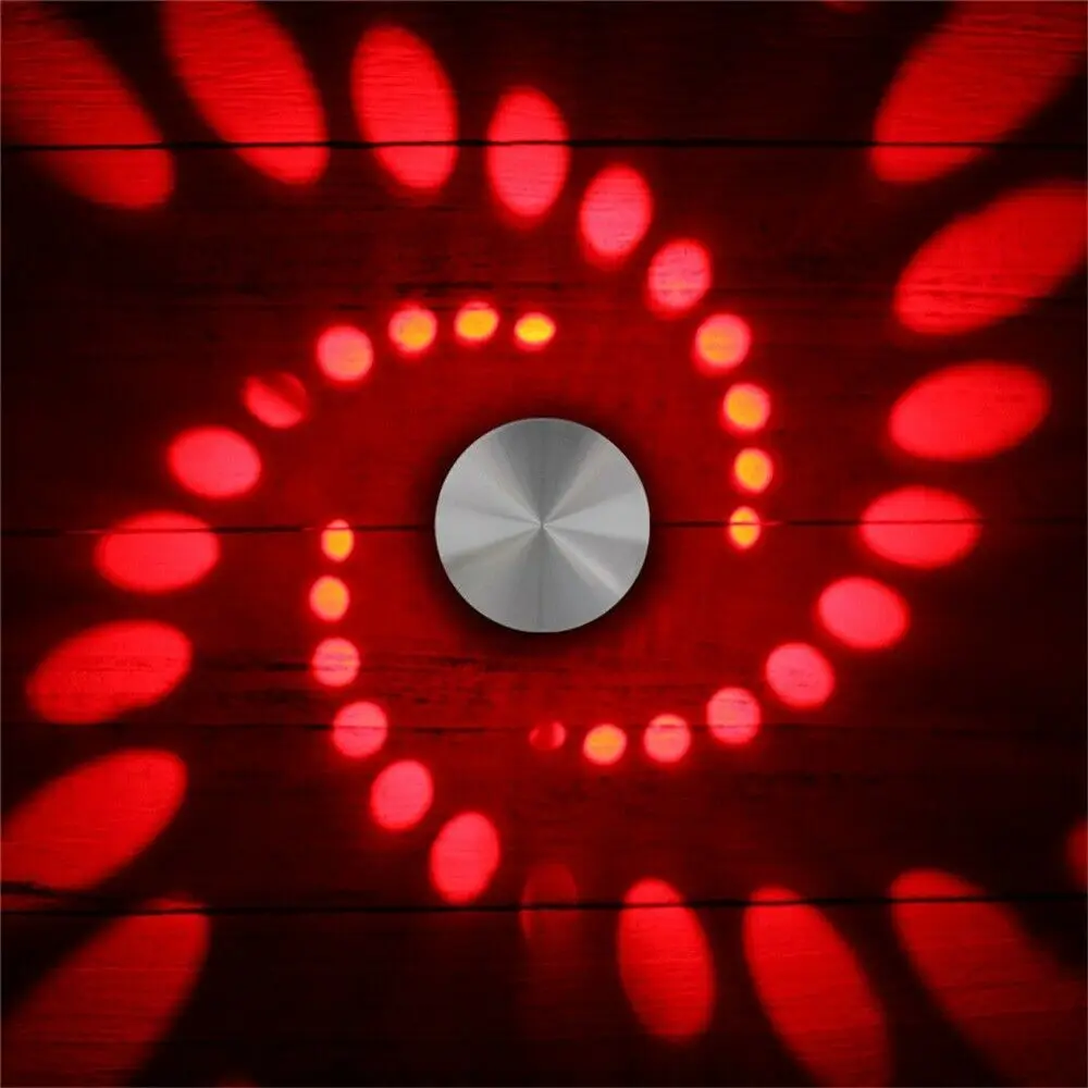 RGB Spiral Hole Effect LED Sconce Wall Lamp Light Fixture Colorful Wandlamp Remote Controller For Party Bar KTV Home Decoration