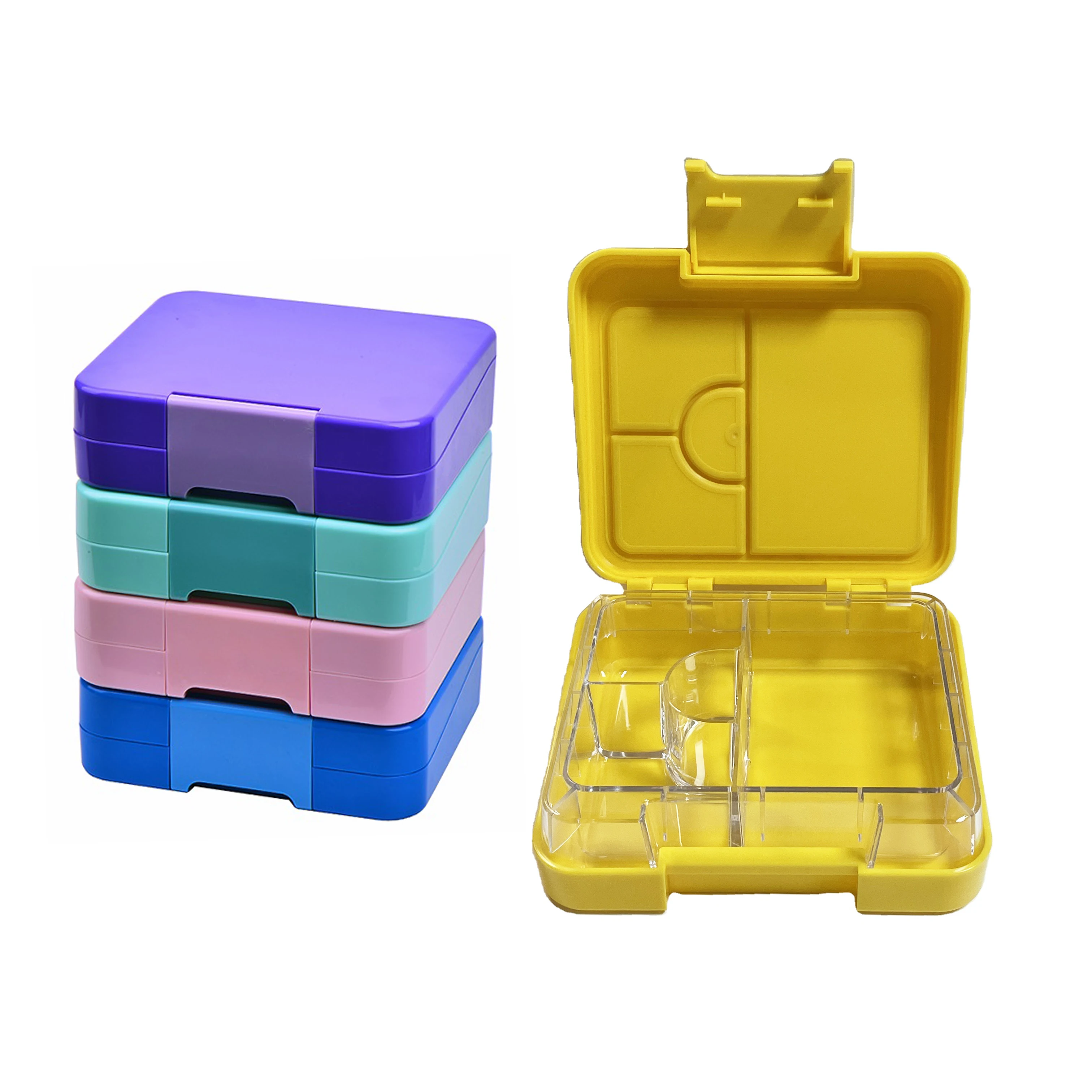 

Hot sales Best Cute Plastic Bento Box for kids Lunch Box with 4 compartment storage container eco-friendly