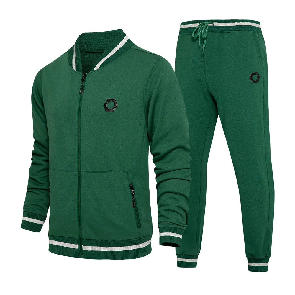 

New Arrival sweatsuit custom logo jogging two piece sets zipper tracksuit men Colorblock Jogging Suit Vendors