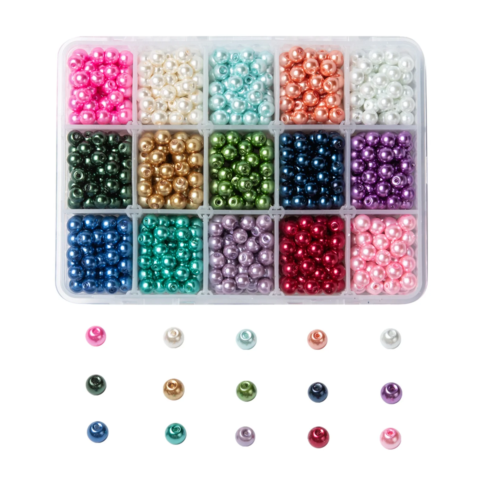 

Pandahall 6mm 15 Colors Boxed Glass Pearl Beads