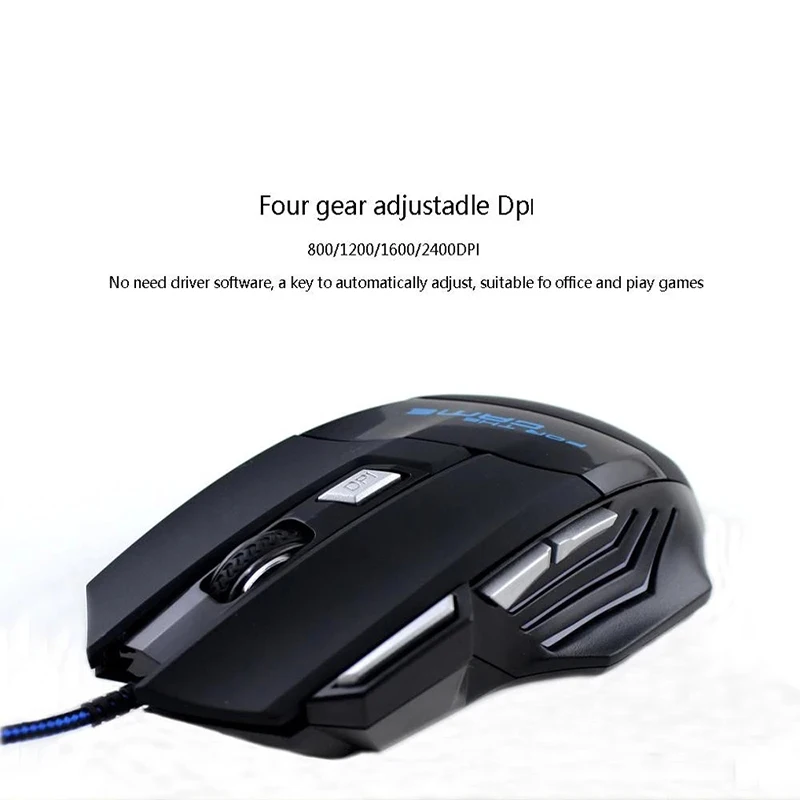 New Fashion RGB 5500DPI USB Wired Computer Mouse Seven Buttons Optical Gaming Mouse