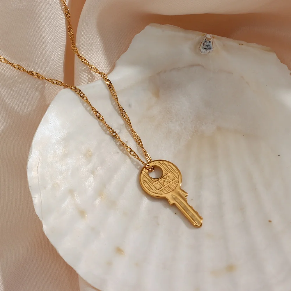 

Luxury Stainless Steel Necklace Tennis 121 Key Trendy Pendant Necklace For Women