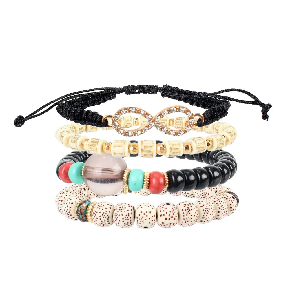 

Bohemian Elastic Bead Bracelet Mutilayer Infinity Crystal Bead Bracelet