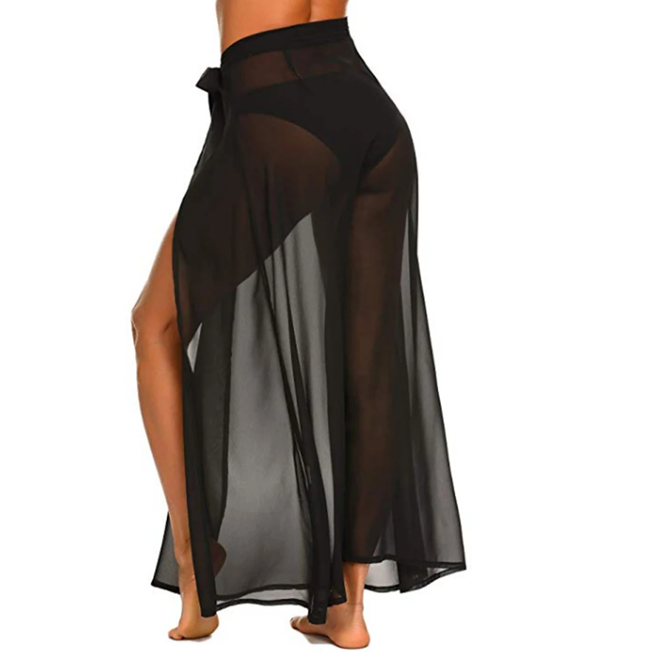 

2021 new arrivals Women Sheer Wrap Maxi Swimwear Bathing Suit Bikini Beachwear Swimsuit Beach Cover Up, Picture shows