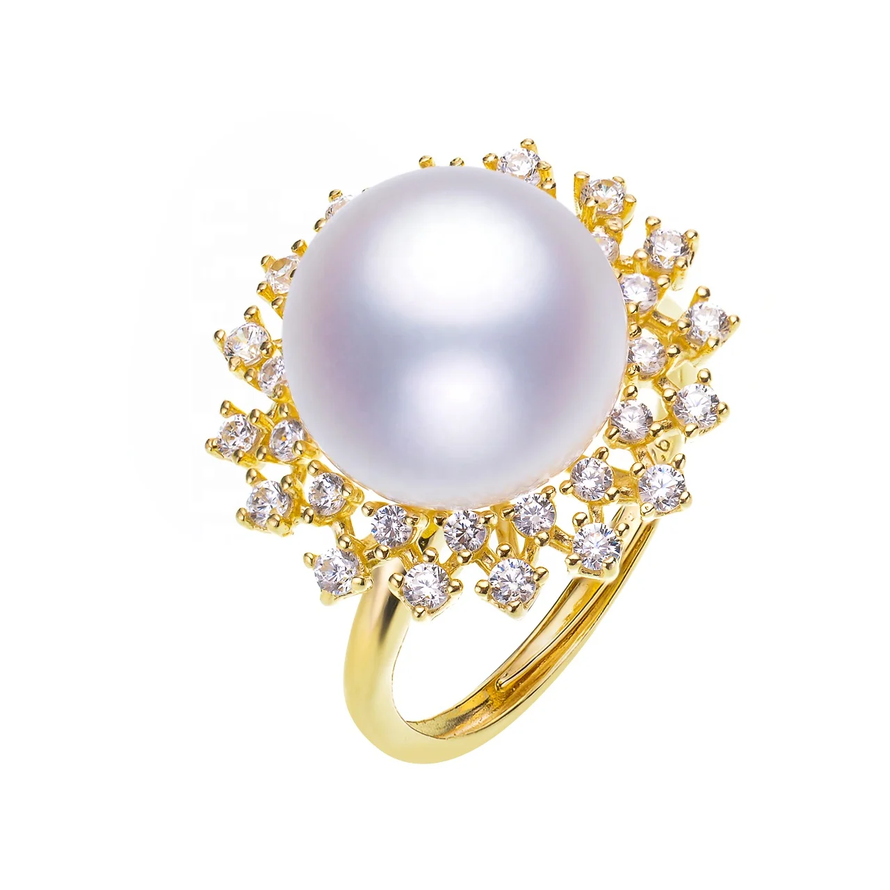 

Handmade Romantic Pearl Rings Women Girl Appointment Zircon S925 Silver Ture Big  Freshwater Pearls Jewelry