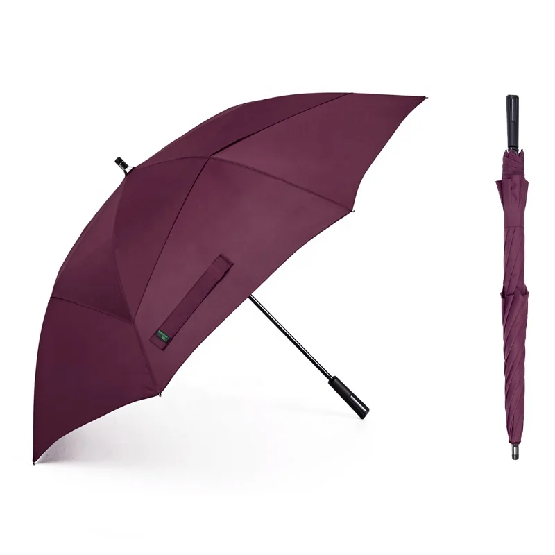 

High Quality 8k Mars Red Fuchsia Fiberglass Ribs Strong Windproof Custom Weatherproof Print OEM Golf Umbrella with Logo