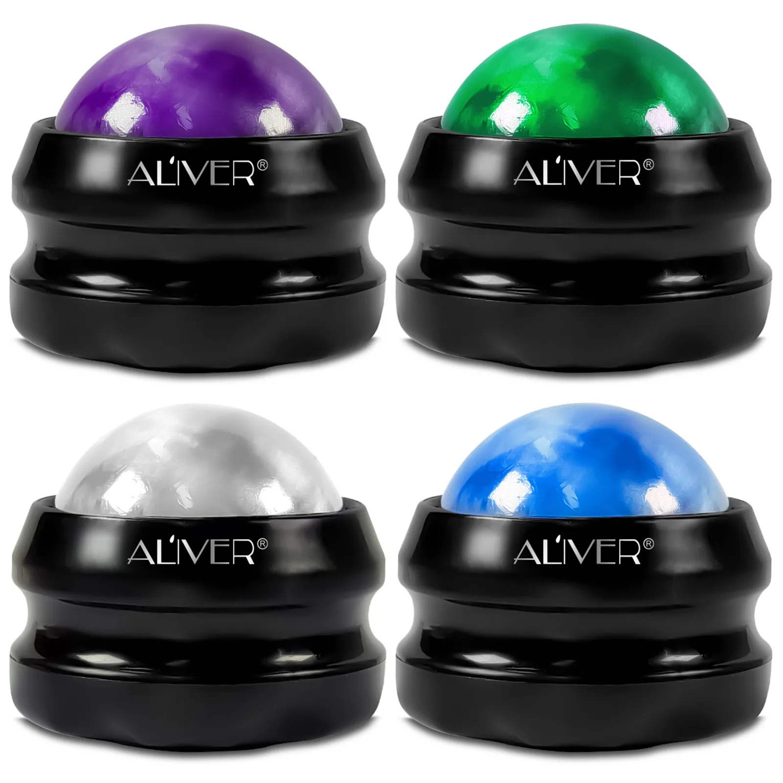 

ALIVER Massage Roller Ball for Sore Muscles Shoulders Arms Neck Back Feet Body Deep Tissue Joint Pain Stress Relief