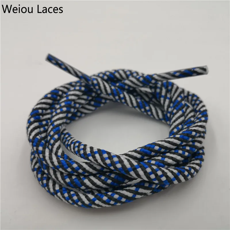 

Weiou New Arrivals Shoelaces Three Tone colorful rounp Shoelaces with Customized Logo Metal Aglet For Kids And Adults, Customized color