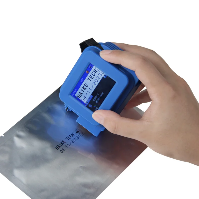 

12.7mm TIJ handheld Expiry date bar QR code batch number print mini inkjet printer on flat surface