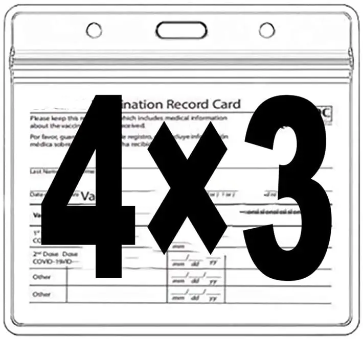 

Waterproof Type Resealable Zip Immunization Record Vaccine Cards 4 X 3 Inches Vaccination Card Protector, Transparent