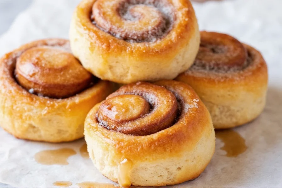 Professional baker rolling out perfectly smooth cinnamon roll dough with even thickness on floured surface
