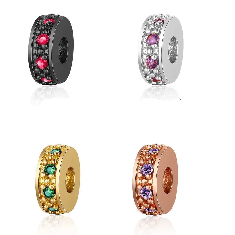 

Simple design shape jewelry accessories brass Colorful CZ micro jewelry findings and beads