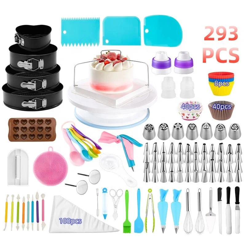 

Cake turntable set 293 piece set of cake baking tools Cake tool set