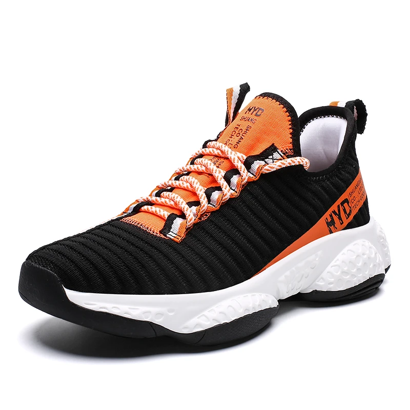 

2021 hot rub outsole fly weaving upper men fashion casual running sport stylish shoes best price, White/black-red/black-orange