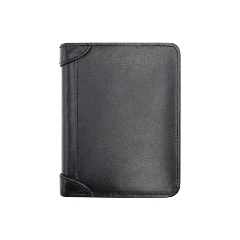 

Men's Short Wallet Cowhide RFID Blocking Card Holders Business Genuien Cow Leather Wallet for Man