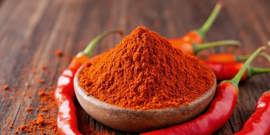 Chili powder with various heat level adjusters beside it