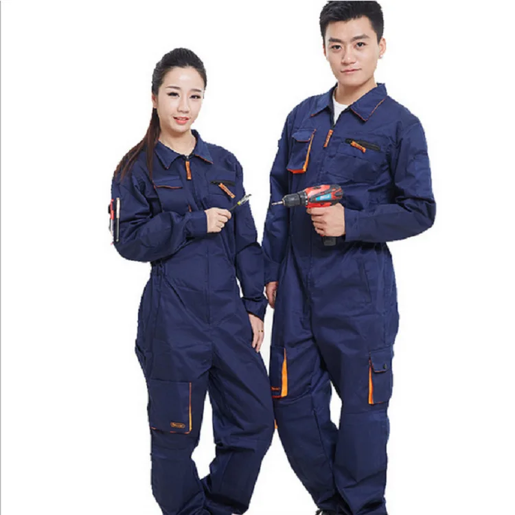 

OEM Wholesale Functional fireproof Workwear construction overalls Navy Coverall Uniform work clothes, Blue
