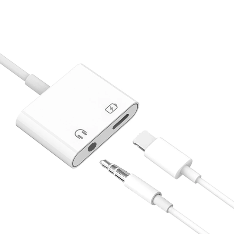 

For iPhone Adapter 3.5mm Aux Jack Headphone Earphones Audio Splitter White Cable Charging Music For apple iphone