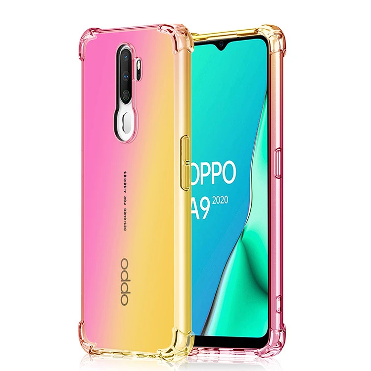 

Shockproof Gradient mobile phone case for OPPO A9 2020 tpu case cover A5 2020, 6 colors as picture shows