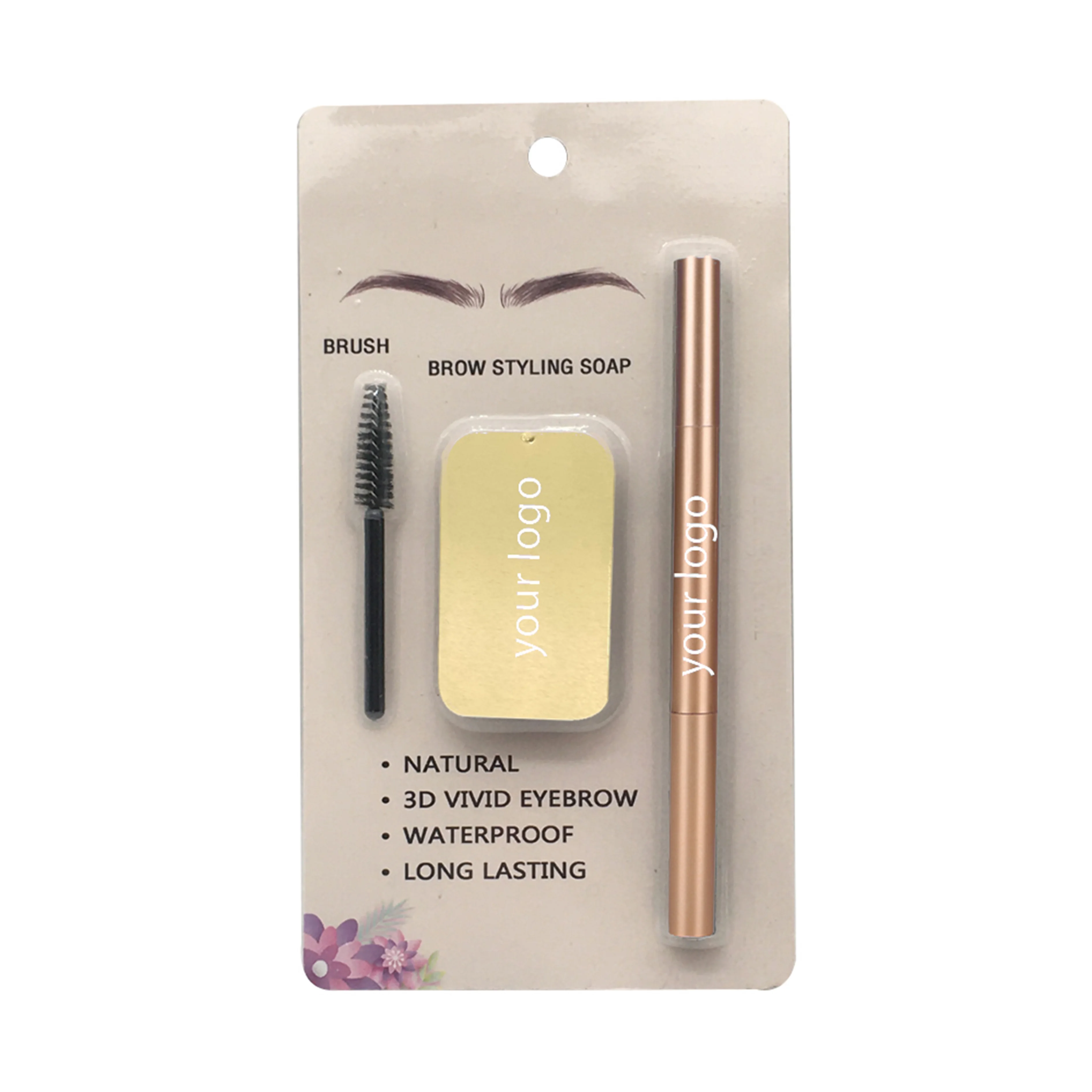 

High Quality Slim Waterproof Brow Pencil Private Label Gold Eyebrow Pencil