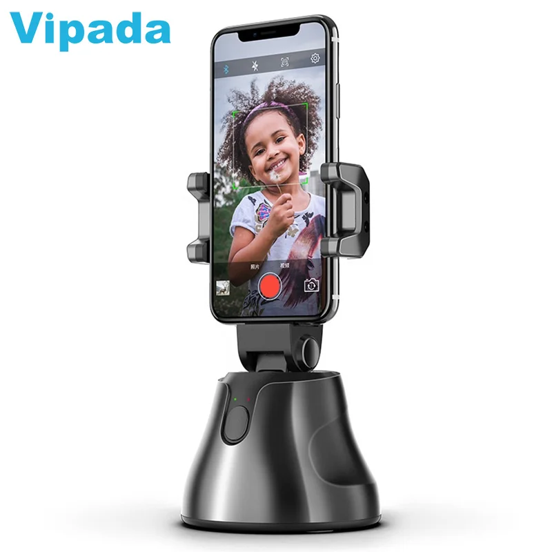 

Robot Cameraman Epai Genie 360 Rotation Auto Face Object Tracking Smart Selfie Stick Smart Shooting Camera Phone Holder, Black, white