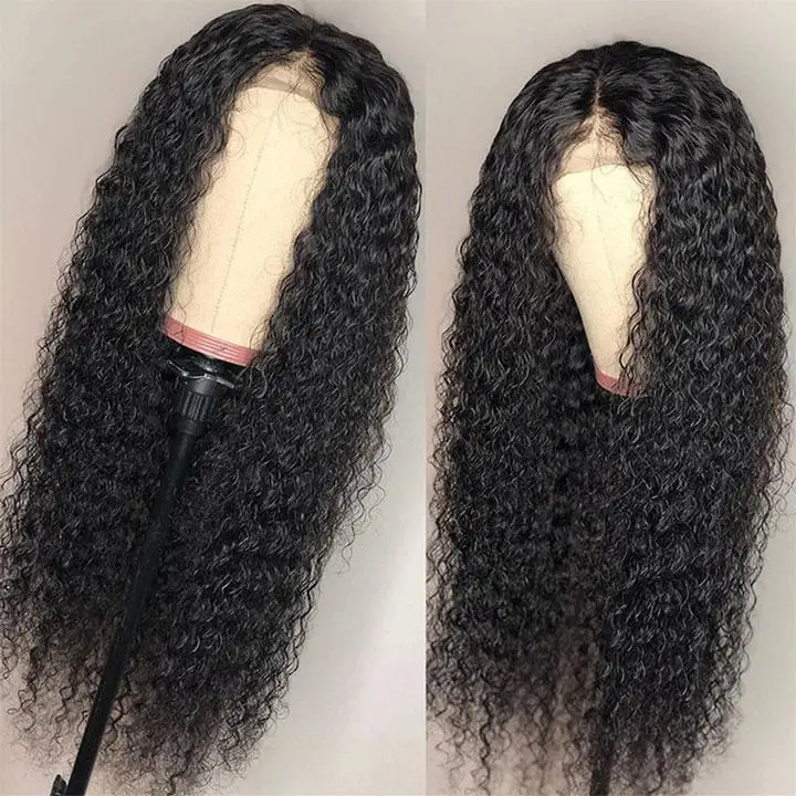 

Addictive Preplucked Deep Curly Human Hair Lace Wigs 4x4 Closure Deep Wave Lace Frontal Wigs For Men Human Hair Free Shipping