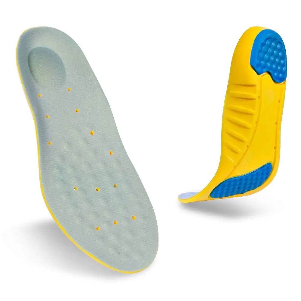 

YXL11004 Full Length Orthotic Inserts with Arch Support Insoles for Plantar Fasciitis Running Flat Feet Heel Spurs, Yellow+ blue, or customized