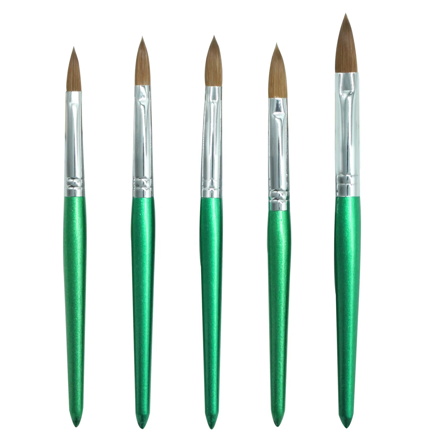 

Yihuale Round Crimped ferrule 100% Pure Kolinsky Brush with green handle
