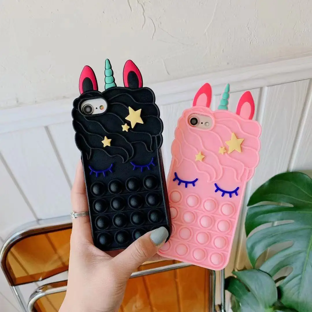 

Wholesale silicone toy push pops bubble phone case pops it