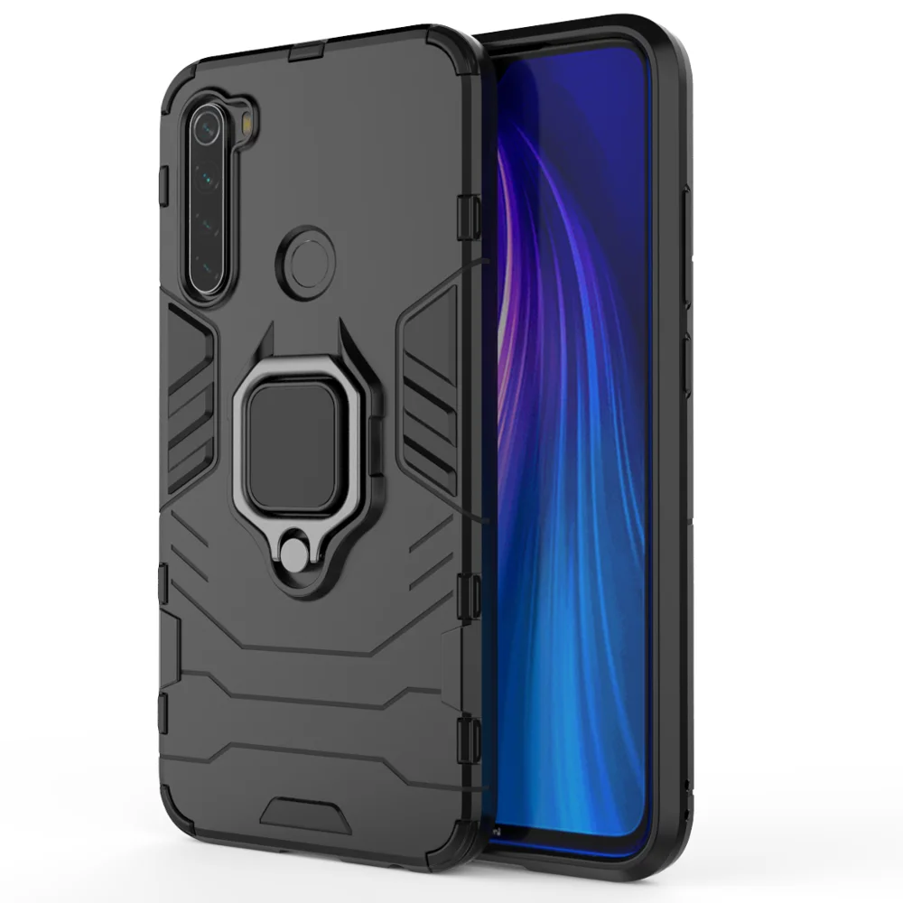 Magnetic Car Mount Ring Bracket Premium Mobile Case For Xiaomi Redmi Note 8 Phone Case Shockproof Cover